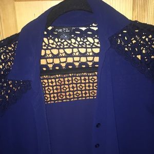 Rue 21 button down sheer top